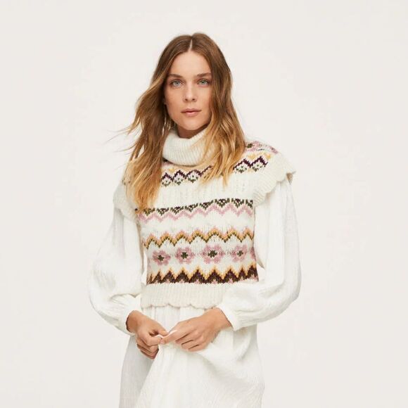 Mango Turtleneck Knit Vest New - Picture 1 of 6